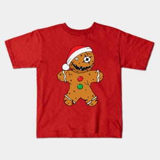 Evil Christmas Creepy Gingerbread Man Kids T-Shirt